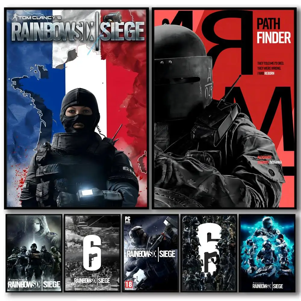 أنيمي R_ قوس قزح S_Six اللوحة الخط الكتان قماش المشارك جدار يطبع لغرفة المعيشة غرفة نوم مكتب ديكور المنزل #1