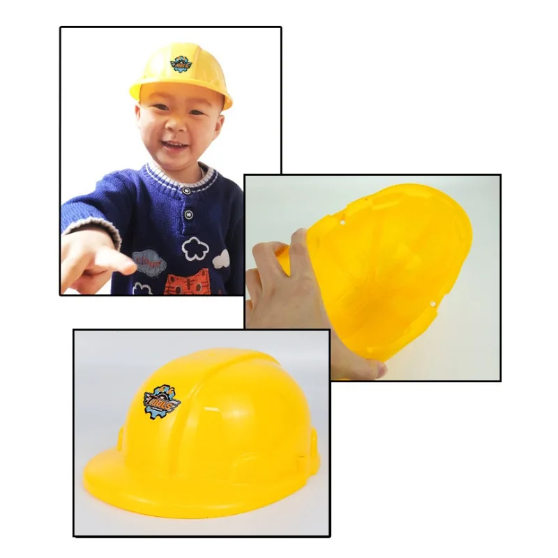 Capacete de segurança plástico realista para jogos de simulação, capacete, brinquedo educativo para crianças, simulação, construção