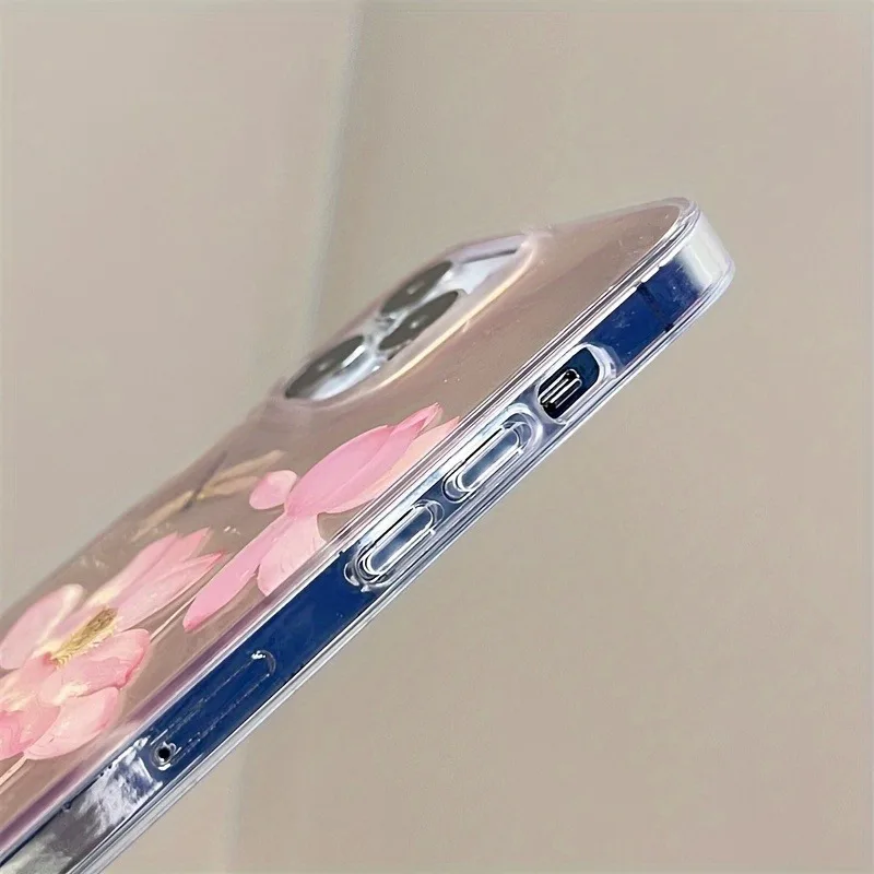 Chinese Style Lotus Dragonfly Glacier Pattern Phone Case For iPhone 11 12 13 14 15 16 17 Pro Max XS X 7 Plus Silicone Soft Cover