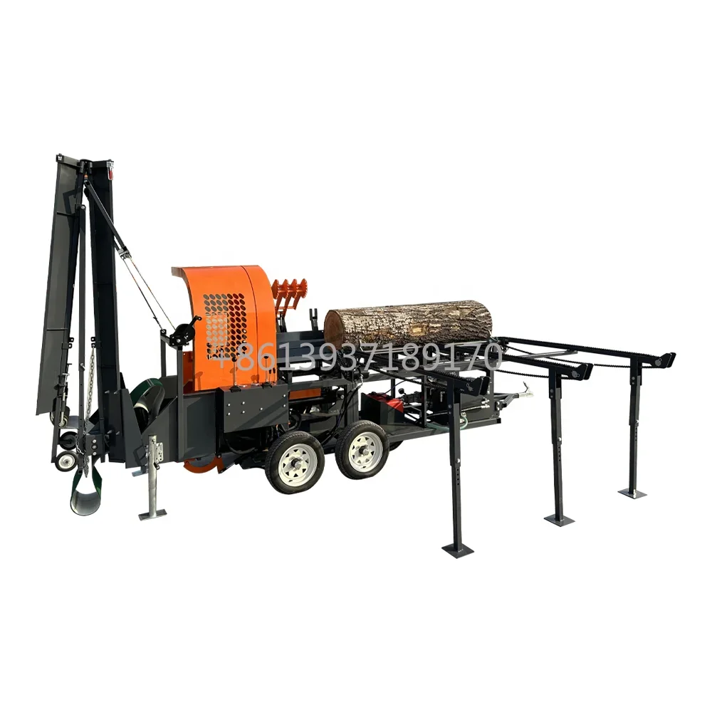 30ton Automatic Forestry Machine Gasoline Petrol Engine Log Splitter Firewood Wood Processor