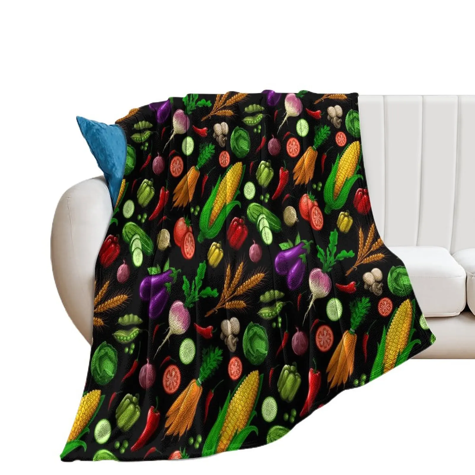 Veggiephile - Veggies Throw Blanket Luxury Throw Bed Fashionable Travel Blankets