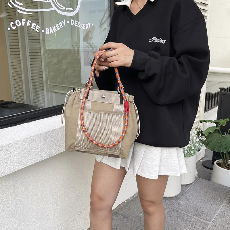 Ultra-light nylon fabric waterproof women's single-shoulder bag, personalized solid color underarm bag, work handbag for women