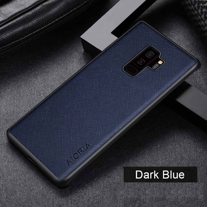 Case for Samsung Galaxy S9 S8 Plus Cross pattern Leather cover Luxury coque for Samsung Galaxy S9+ case