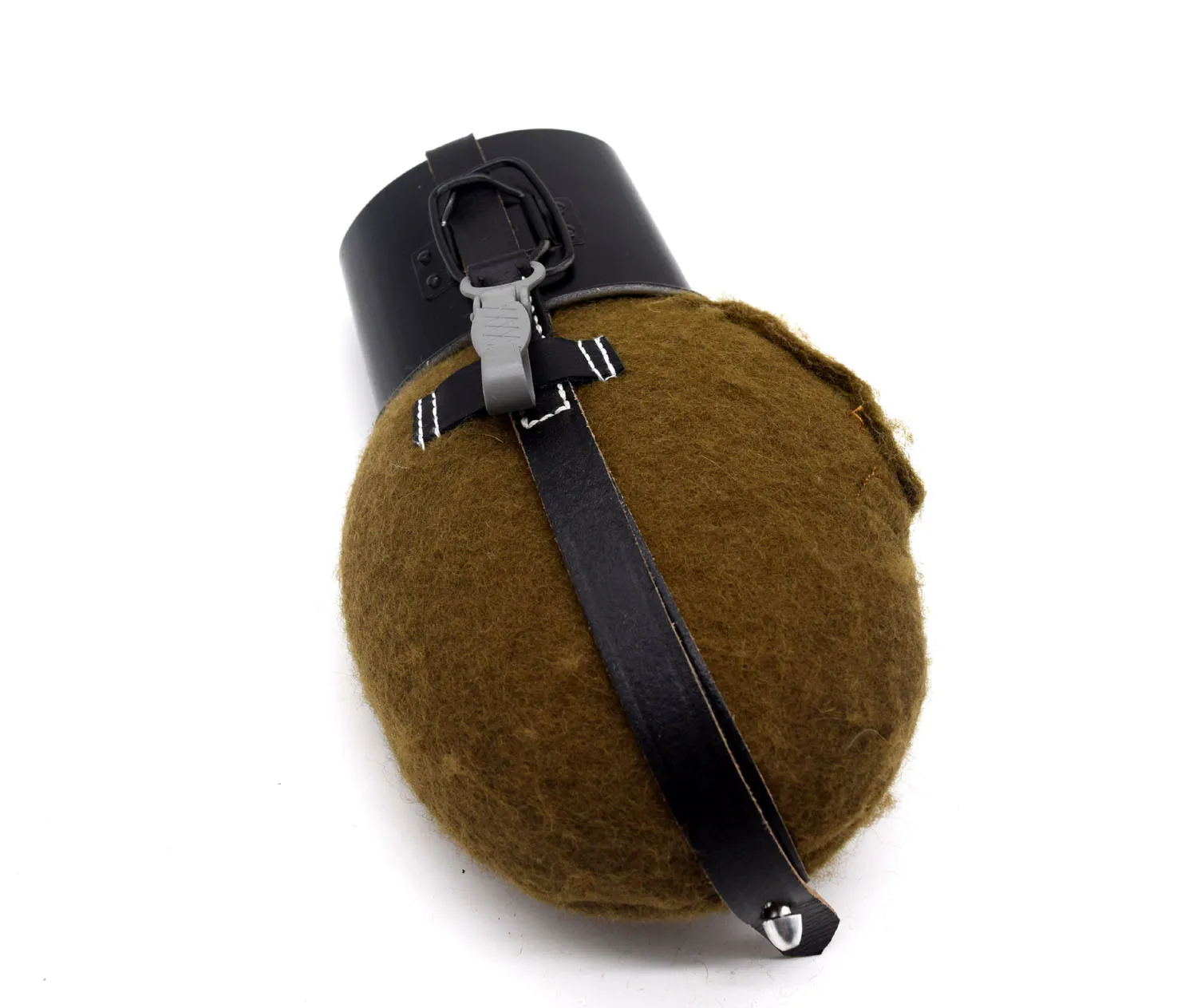 

Collectable German Army Canteen W Woolen Cover Cup Brown Color