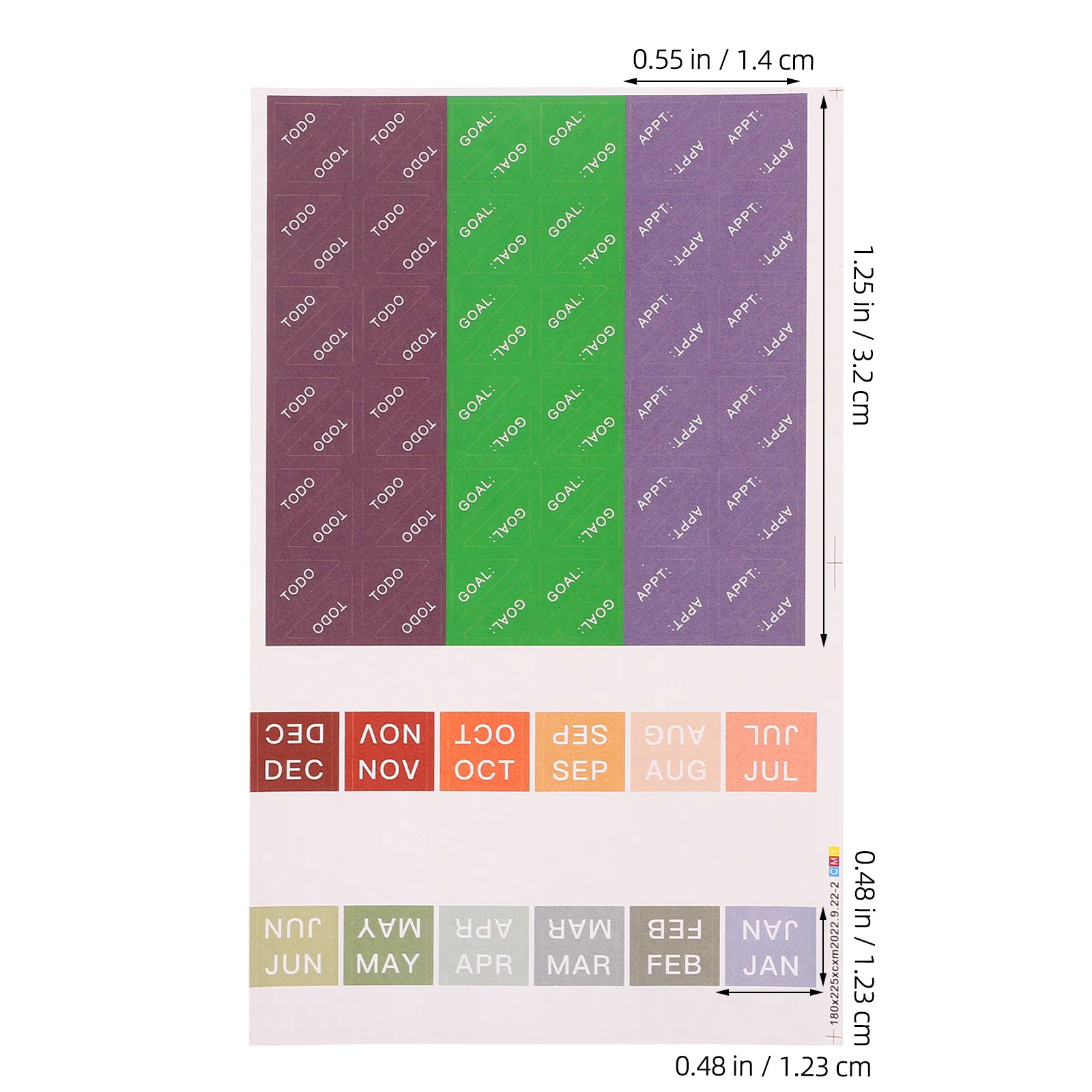 

30 Sheets Label Stickers for Scrapbooking Labels Coloured Dots Aesthetic Classification Journaling