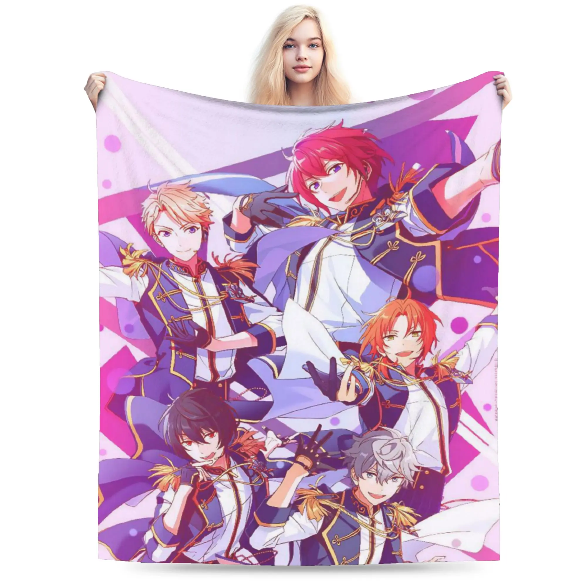 E-Ensemble-Stars Throw Blanket for Couch  Soft Fuzzy Plush Blanket 50x60 Inches Multi-size Bedspreads for All Seasons