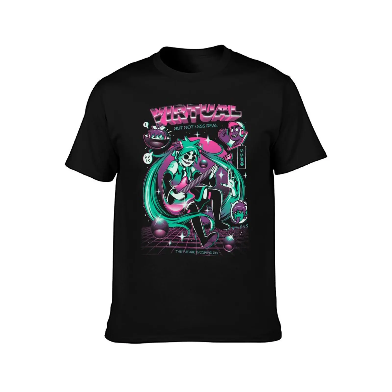 Virtual Band T-Shirt Modern Print Casual T-Shirt