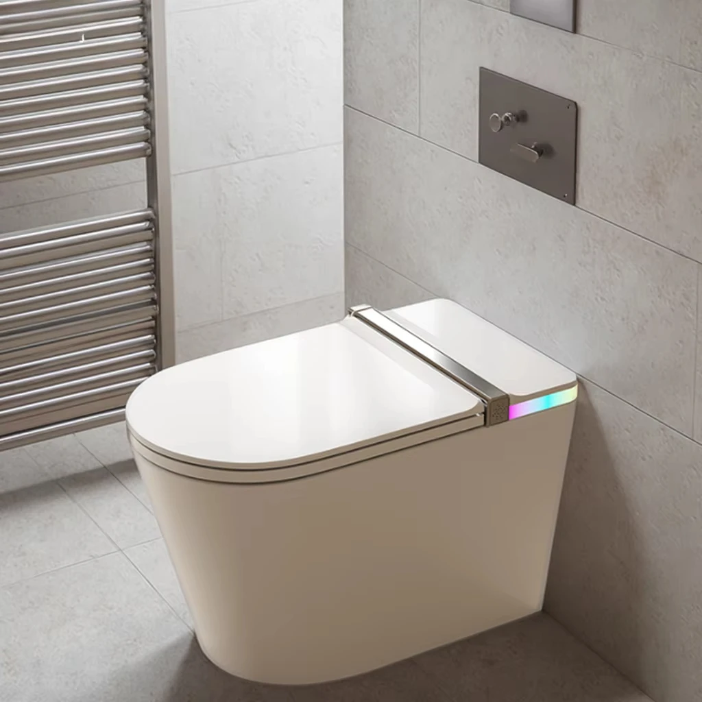 

S002 Fully Automatic ADA Floor Mounted Bathroom Ceramic Auto Flush Commode Set Electric Bidet Intelligent Smart Toilet for Sale