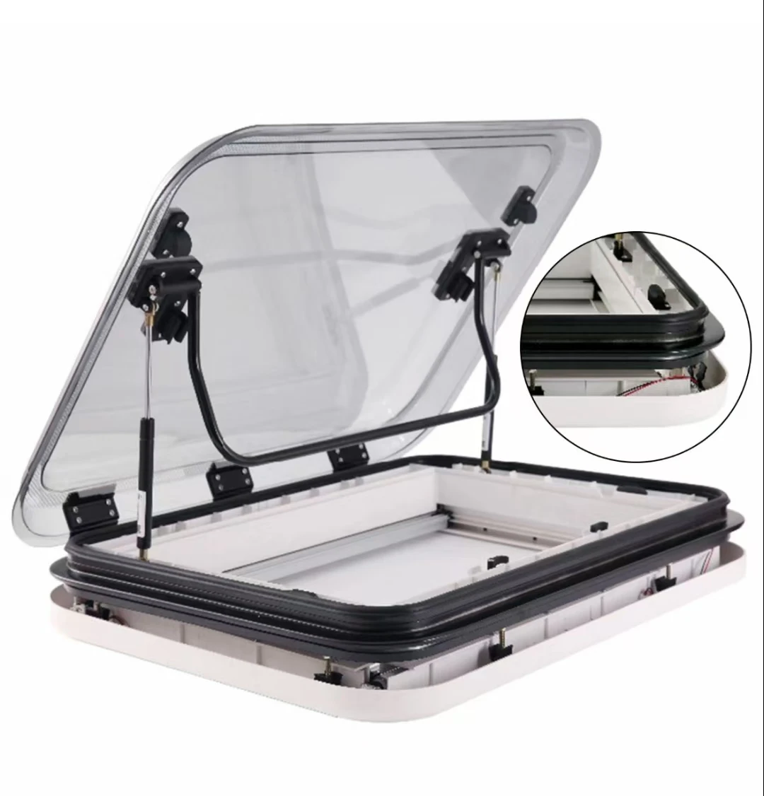 High Quality 800*500mm Cut-Out Size RV Skylight LED Light One Piece-Molded ABS Inner Frame Aluminium For Camping Caravan