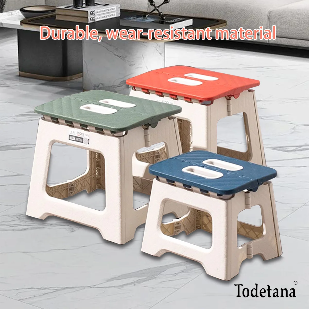 

3Pcs Random Color Folding Plastic Stool, Portable Kitchen Tripod Outdoor Fishing Camping Hikers Home Bedroom Furniture Chair