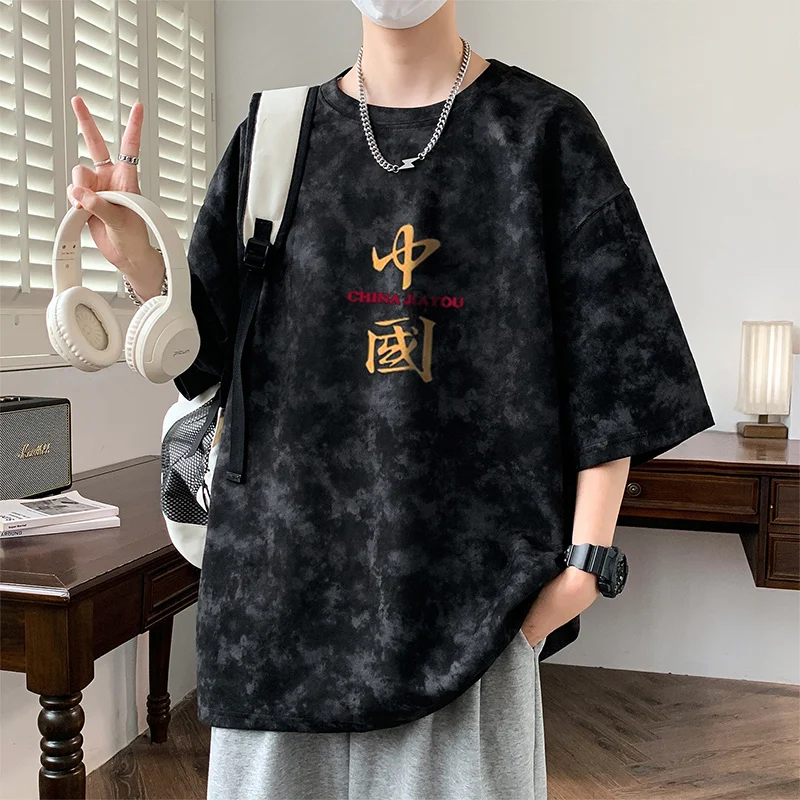 

Мужская модная футболка с коротким рукавом для активного отдыха, с принтом, удобная, свободного кроя, для тренировок на открытом воздухе