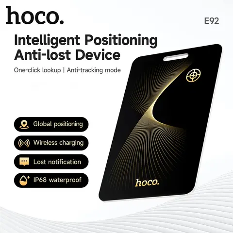 HOCO 스마트 분실 방지 추적기 장치 지갑 초박형 GPS 위치 카드 무선 충전 IP68 iPhone 용 방수 내 태그 찾기