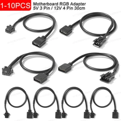 30cm 5V 3 Pin / 12V 4 Pin Motherboard RGB Adapter Conversion Cable Converter Cord for PC Computer LED Light Strip SM Wire Line