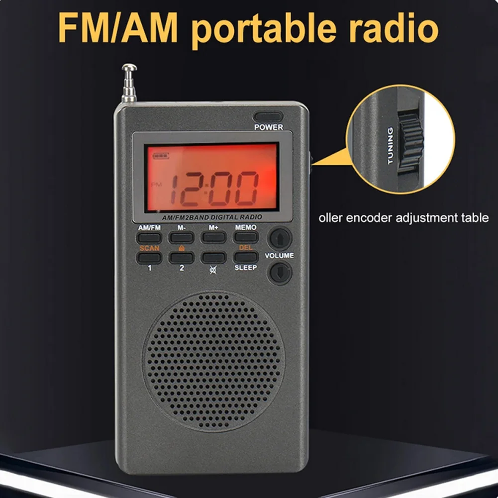 HRD-903 AM FM Radio Battery Operated Portable Radio Best Reception Radio With Telescopic Antenna LCD For Senior Home