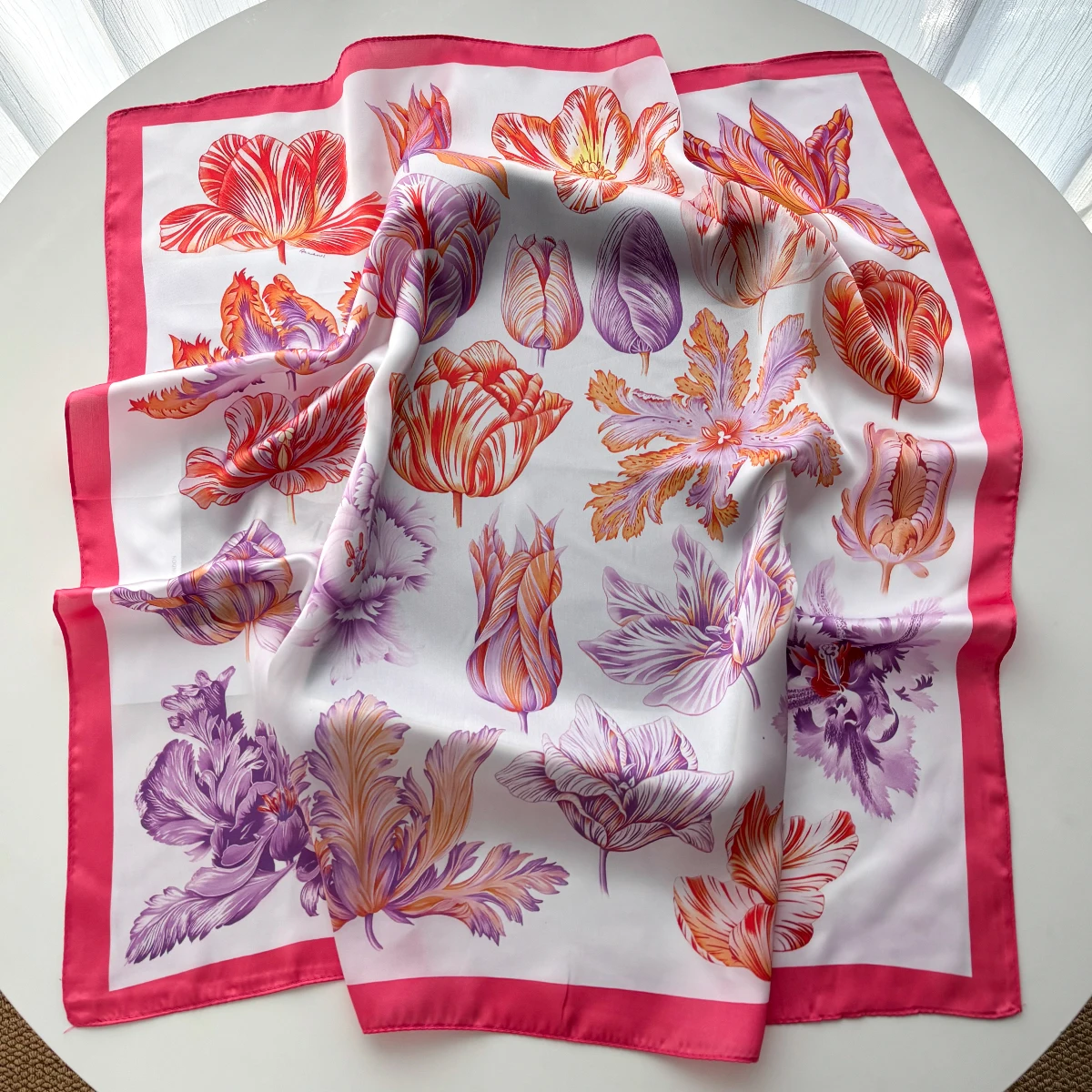 Seidenschal für Damen, Modisches Quadratisches Halstuch, Foulard, Hijab, Satin-Haarband, Halstuch, Taschenband, Bandanas