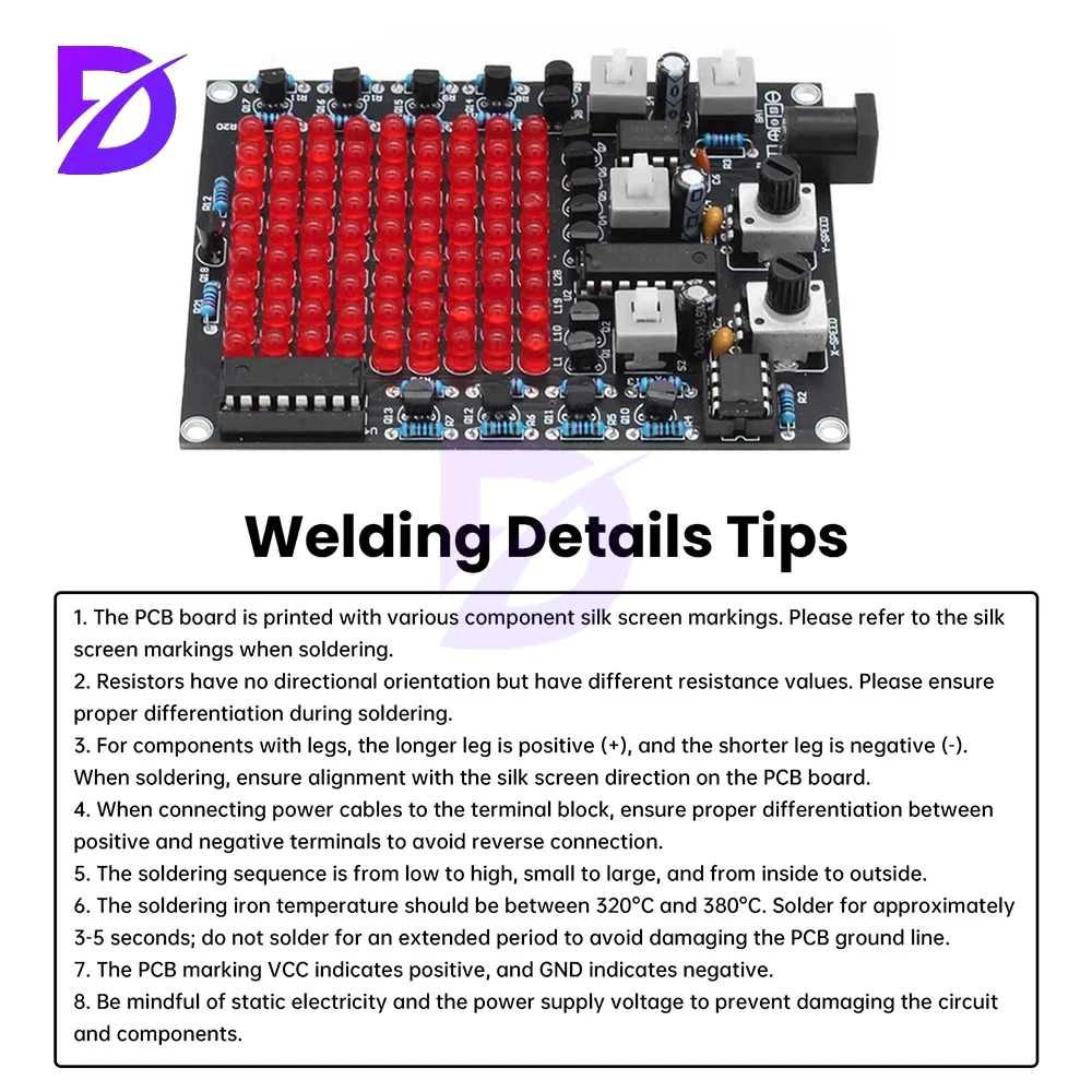DC4.5-9V 81 LED Follow up Light Kit Game X/Y-axis Mobile Adjustable Flow Light DIY Welding Electronic Kit