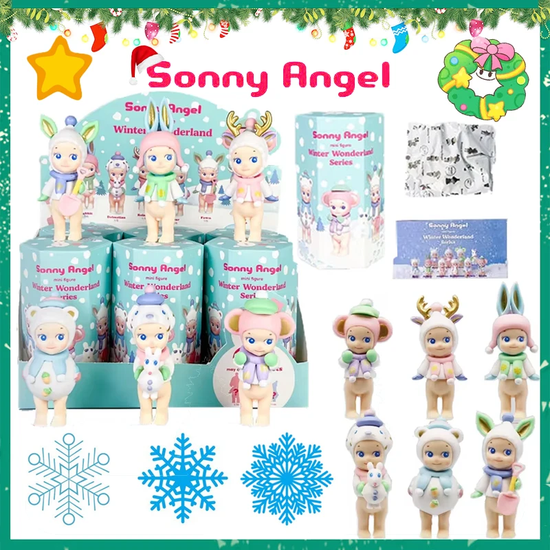 Sonny Angel Hippie Winter Wonderland Series Blind Box Cartoon Fashion Doll Handmade Desktop Decoration Cute Christmas Gift Toy