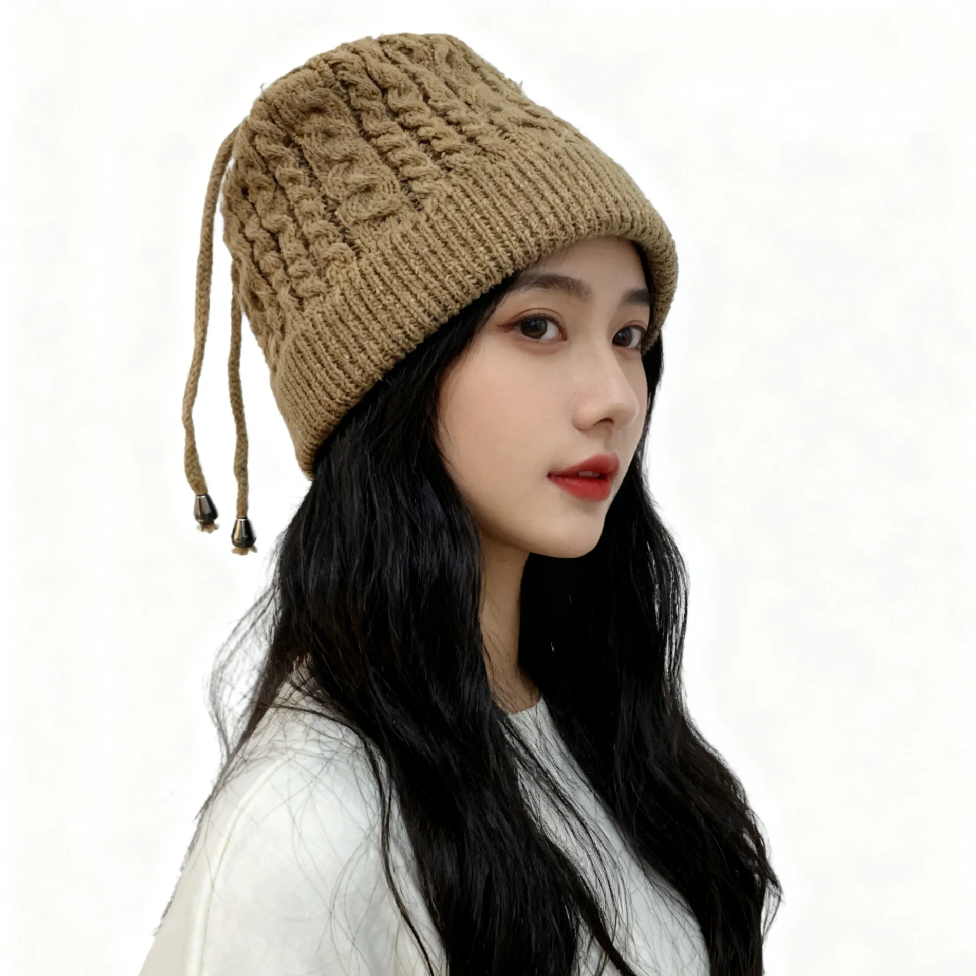 Mehrzweck-Set mit gestrickter Wintermütze und Schal | Warme Thermo-Mütze, Halswärmer, Ski-Gesichtsbedeckung für Damen und Herren, Outdoor, kaltes Wetter – Detail 23