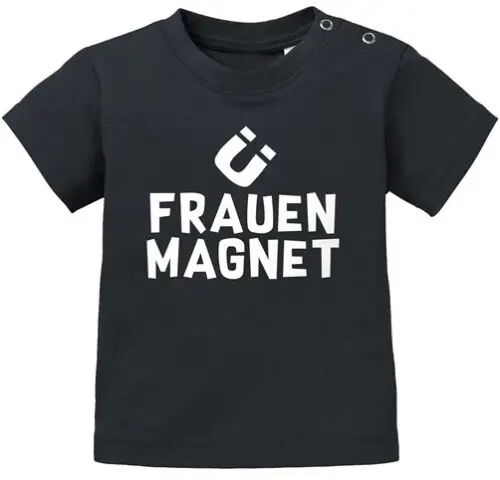 Baby T-Shirt kurzarm Frauenmagnet, lustiges Geschenk für kleine Jungs Babyshirt