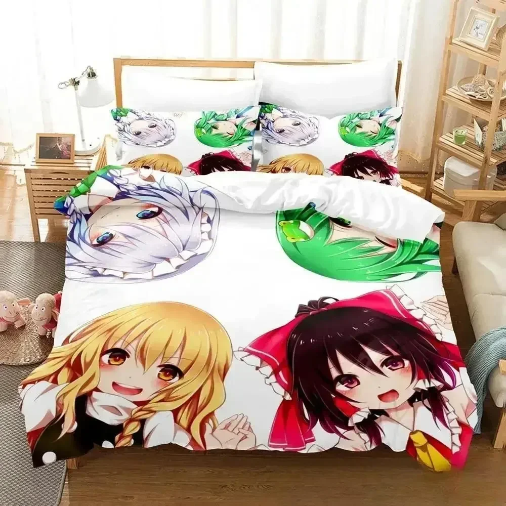 Exquisite 3D Print Anime Touhou Project Bedding Set Duvet Cover Bed Set Quilt Cover Pillowcase Comforter King Queen Size Boys Ad