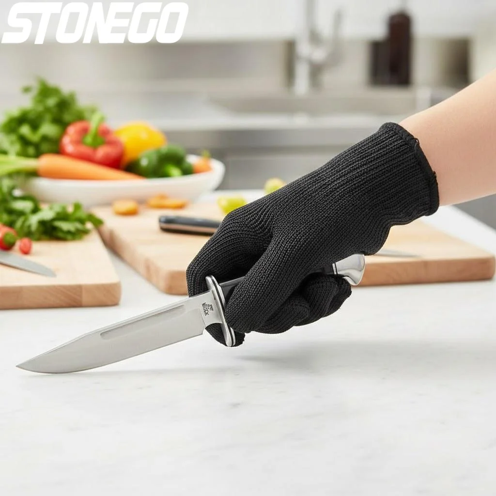Anti Cut Gloves Pair for Work and Safety Cut Resistant Protective Gloves for Metal Mesh Cutting Breathable Comfort Self Defense