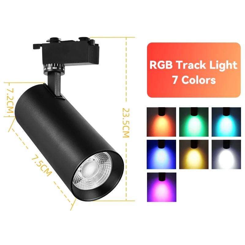 Imagem -04 - Rgb Cor Led Track Light com Spot Luz de Teto Luminárias Lâmpada de Trilho 220v 20w Atmosfera Festa Bar Sala de Dança Ktv Boate