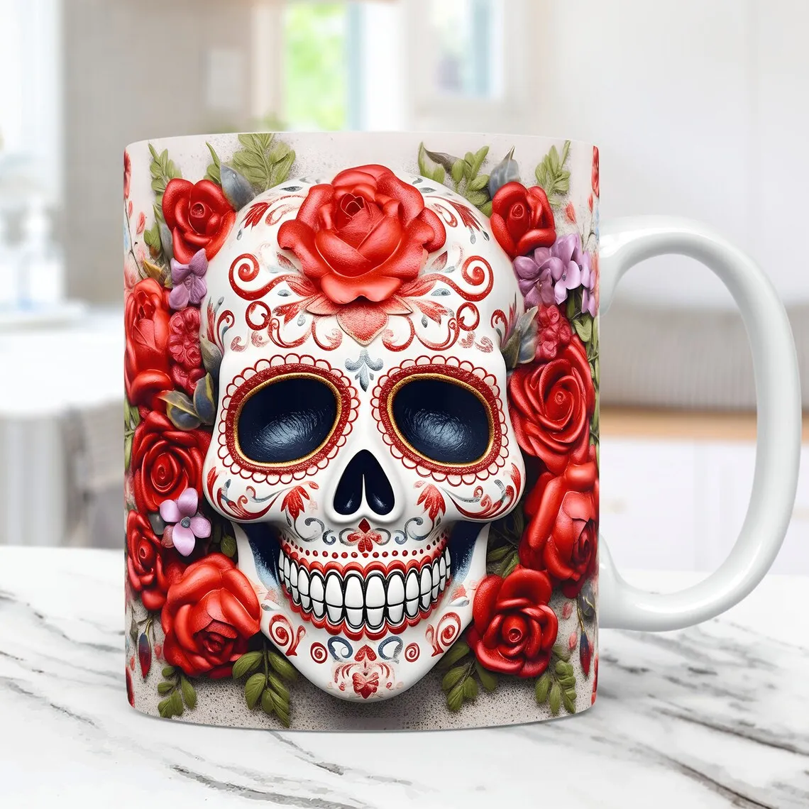 New Products in July 3D Skull, Halloween Gifts Ceramic Mug, Creative Water Cup Mugs Coffee Cups