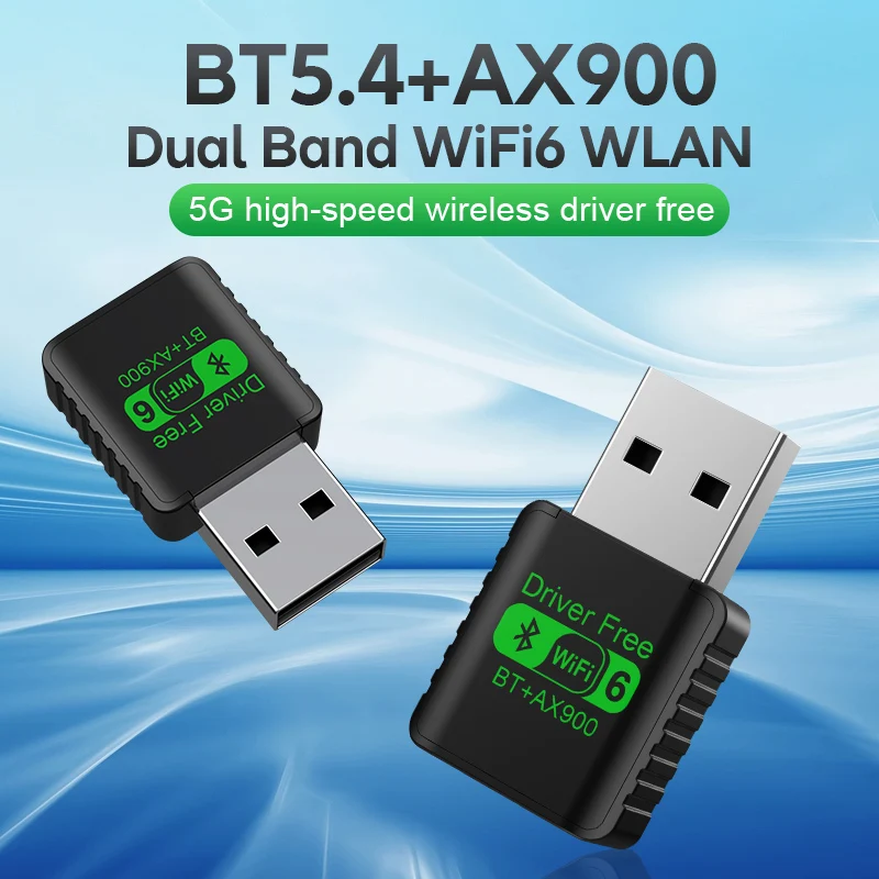 AX900 USB WiFi 6 Bluetooth 5.4 Adapter 2in1 Dongle Dual Band 2.4