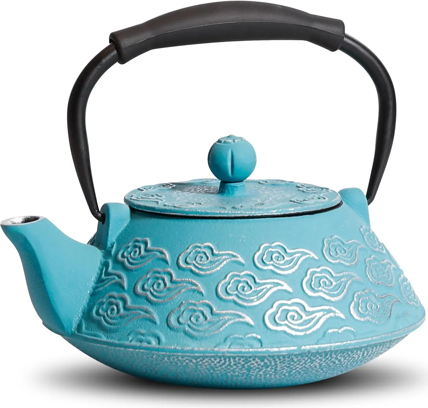 

Cast Iron Teapot, Japanese Tea Pot with Infuser for Loose Leaf, Tea Kettle Stovetop Safe Coated with Enameled Interior, Clouds P