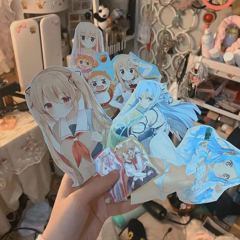 装飾的な3Dすね衝撃ステッカー,防水で取り外し可能なゲームステッカー,愛らしい女の子のためのコンピューター装飾