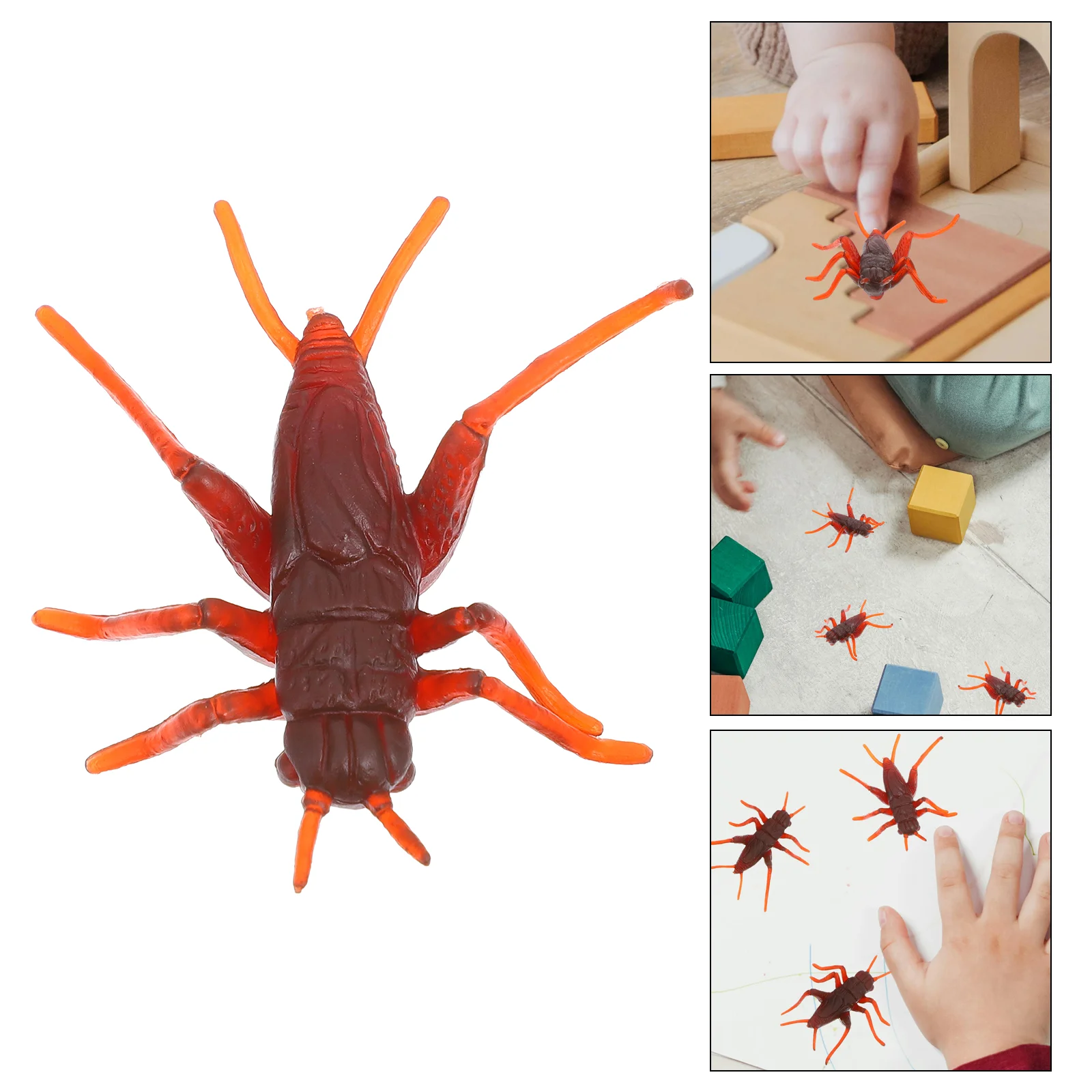 50 Pcs Toy April Fools Fake Cricket Simulation Props Model Prank Plastic Coffee Toddler