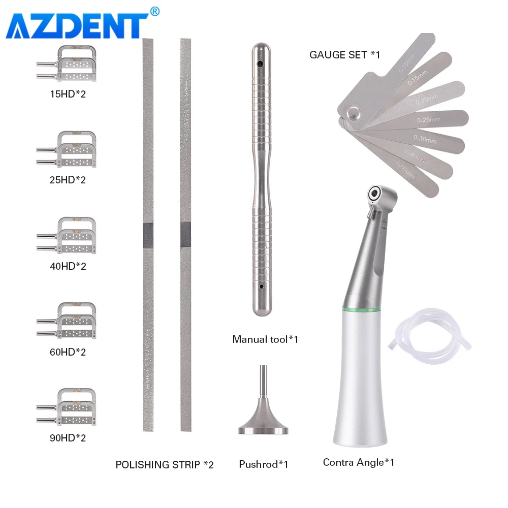 Dental 1:1 posuwisto-zwrotny pasek międzyproksymalny AZDENT końcówka kątowa leczenie ortodontyczne emalia miernik zmierz szczelinę międzyzębową