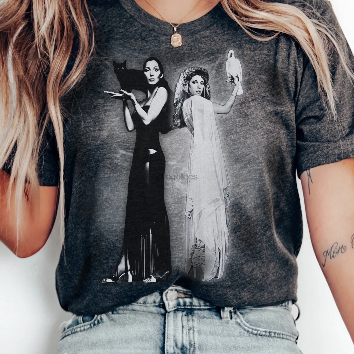 Camisa de manga corta Unisex, camisa de Bella + lona, Bella y mujer oscura, Vintage, Retro, regalo para fanáticos de la pierna de arranque, regalo de Merch Gif