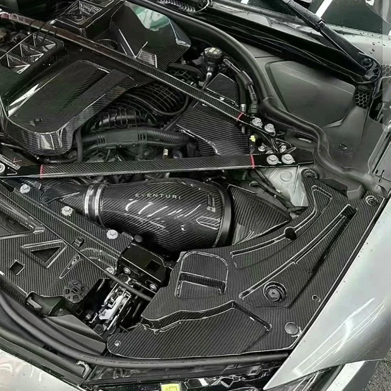 Suitable for BMW G80 G82 M3 M4 2023+ Dry Carbon Fiber Headlight Cover and Engine Bay Guard