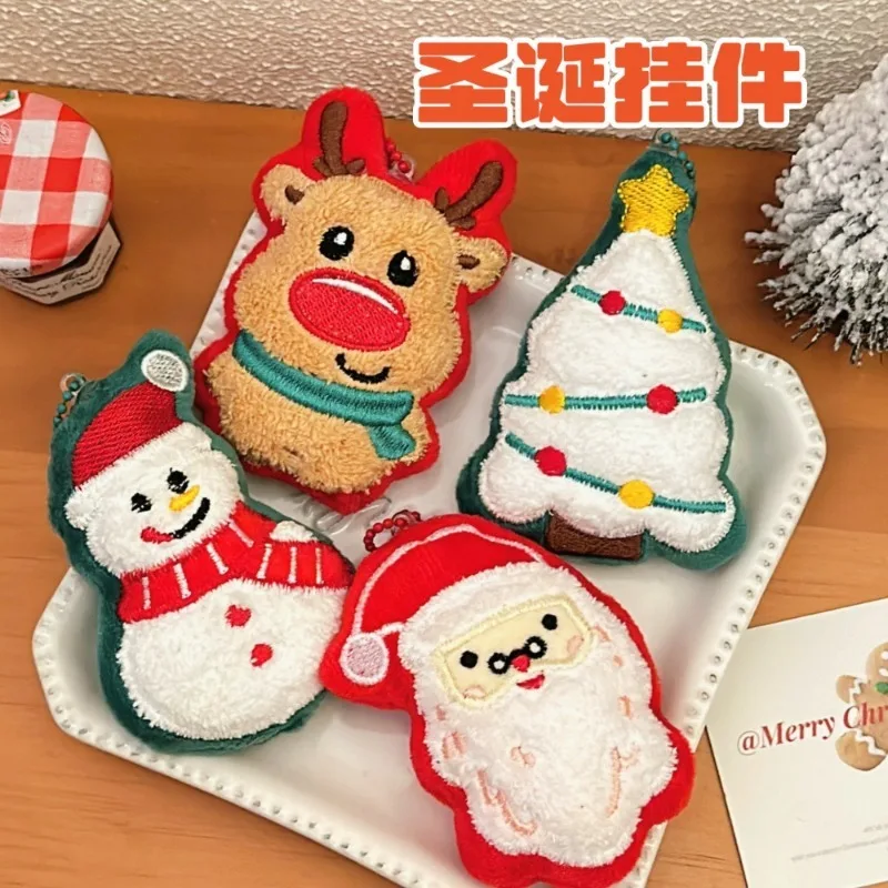 Pendentif de poupée en peluche de noël, doux sac à dos de fille, porte-clés mignon, bonhomme de neige d'élan, arbre de noël, pendentif à breloque, poupée