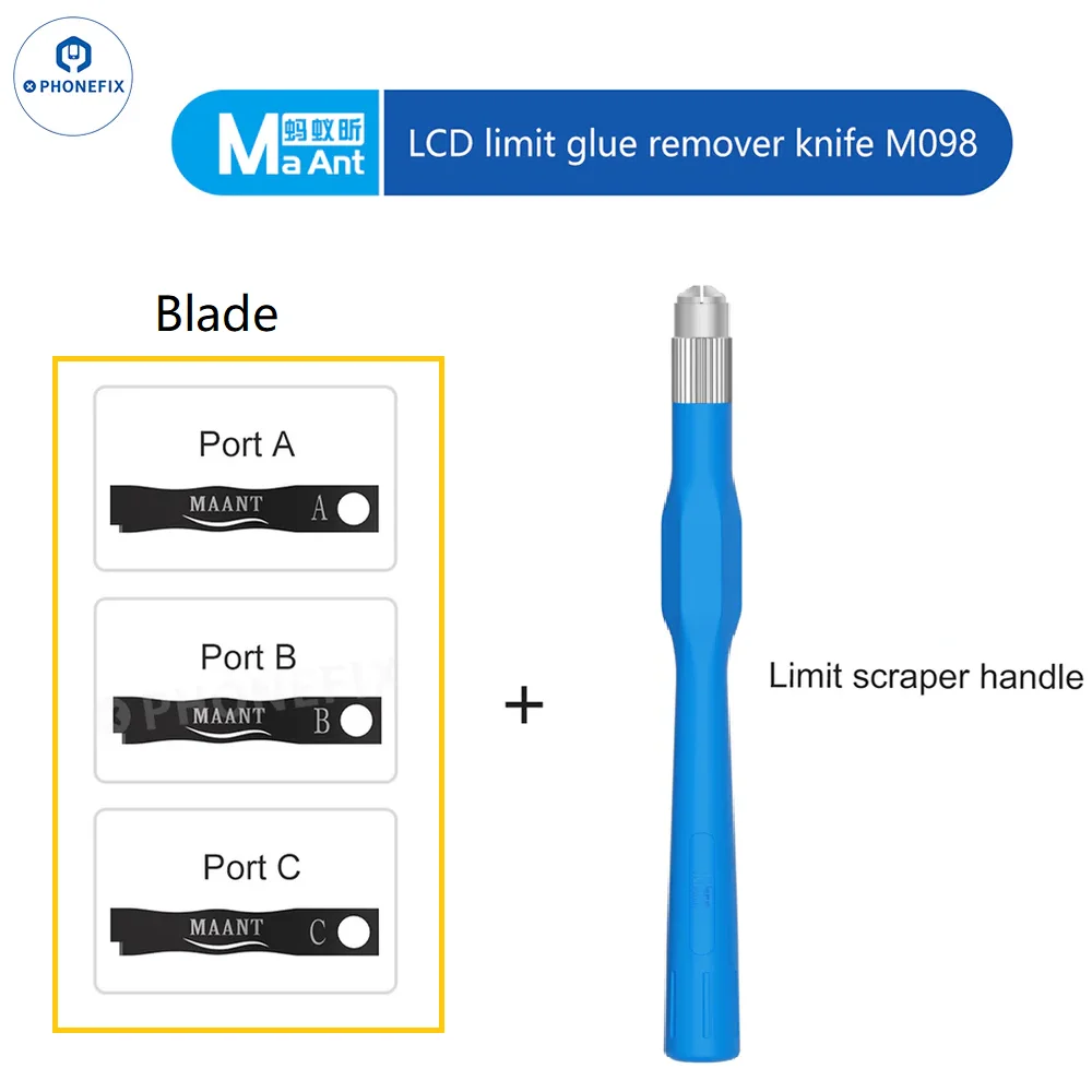 

MAANT M098 Blade Tools Kit LCD Limit Glue Removal Knife for Mobile Phone Cracked Screen Replacement and Edge Glue Removal Tools
