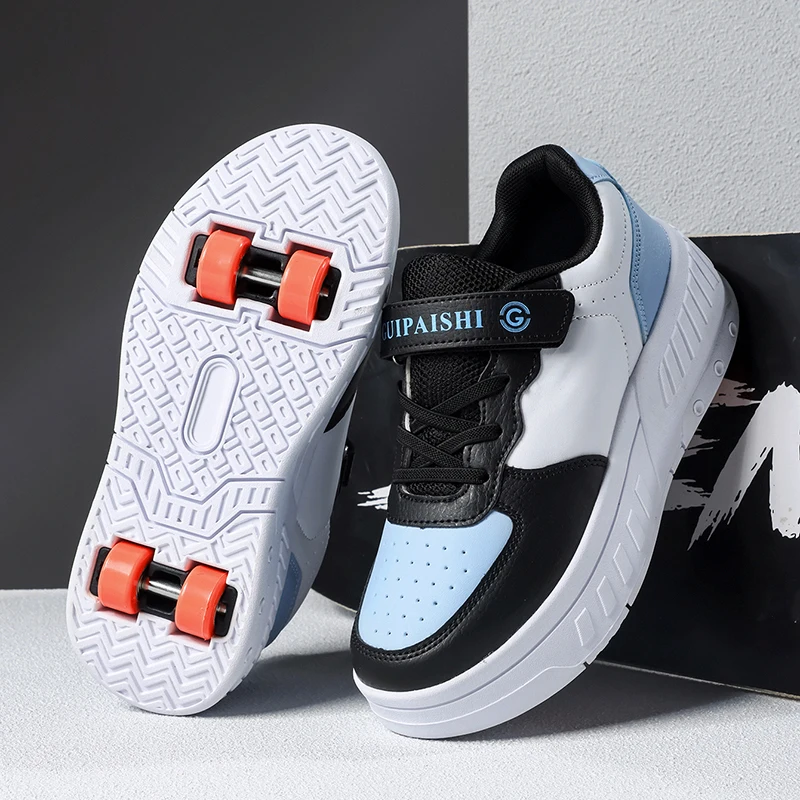 

4-wheel retractable easy to operate, non-slip upper easy to clean accessible to students and office workers