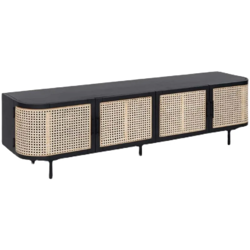 

Ash wood TV cabinet Nordic rattan locker wall cabinet Modern simple homestay solid wood furniture