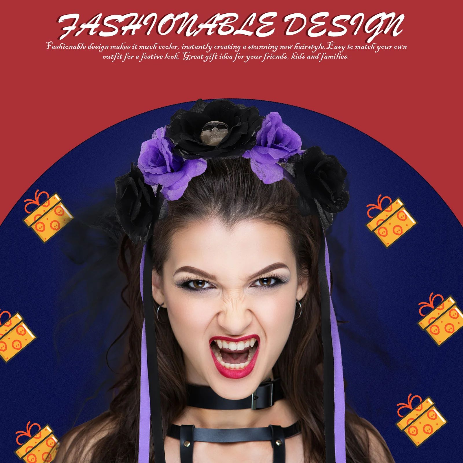 

Headband Rose Flower Design Halloween Hair Hoop Party Bride Party Headdress Headdress Costume Accessory Festival Wear