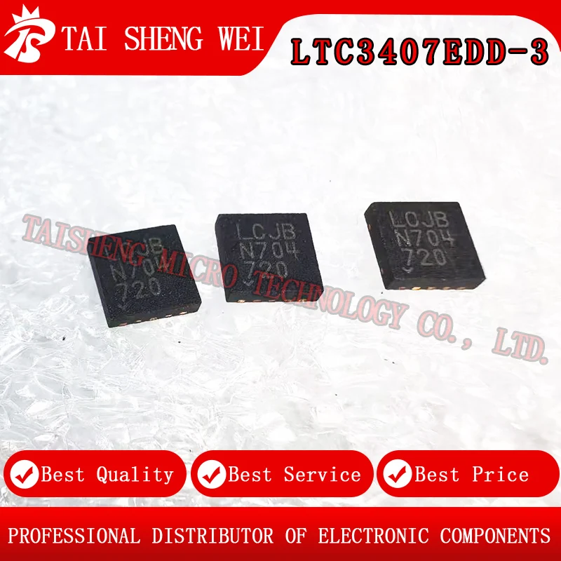 

2PCS Brand New LTC3407EDD-3 Silk Screen LCJB Buck DC-DC Regulator Chip DFN-10 Package