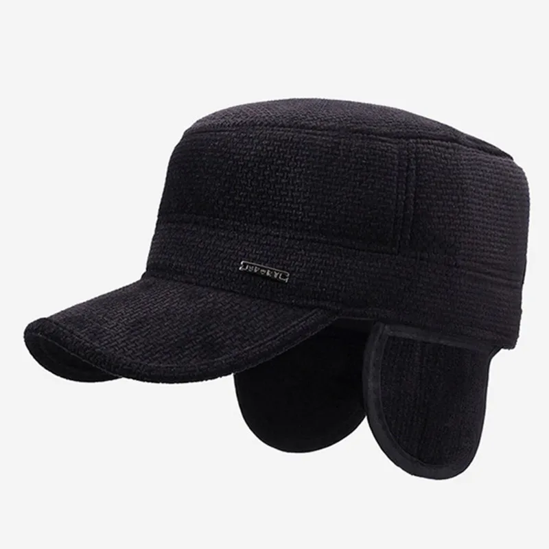 

Новые зимние плюшевые утолщенные теплые военные шапки, плоские кепки для мужчин, холодостойкие наушники, шапка, велосипедная спортивная кепка, кепка для гольфа, хлопковая шапка