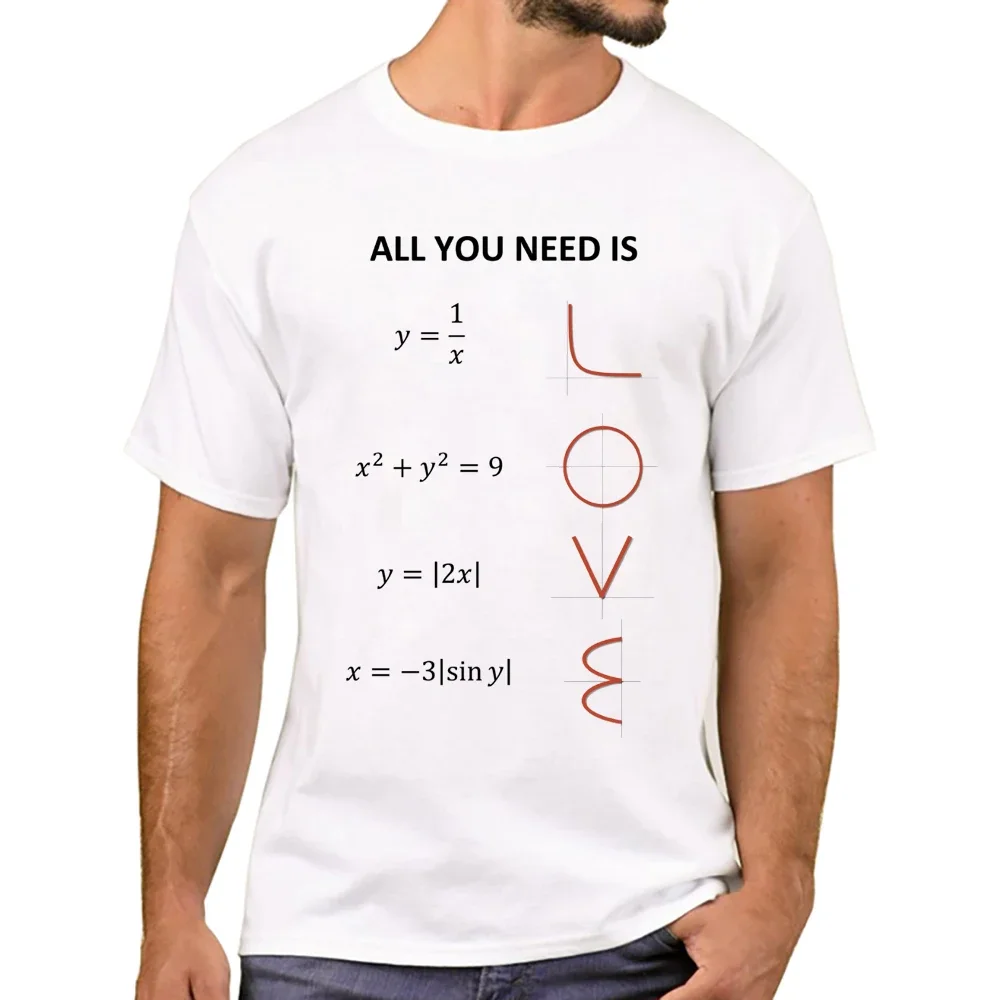 TEEHUB New Arrival All You Need Is Math Formulas Men Fashion LOVE Printed T-Shirt Short Sleeve Tee Hipster Cool Design Tops