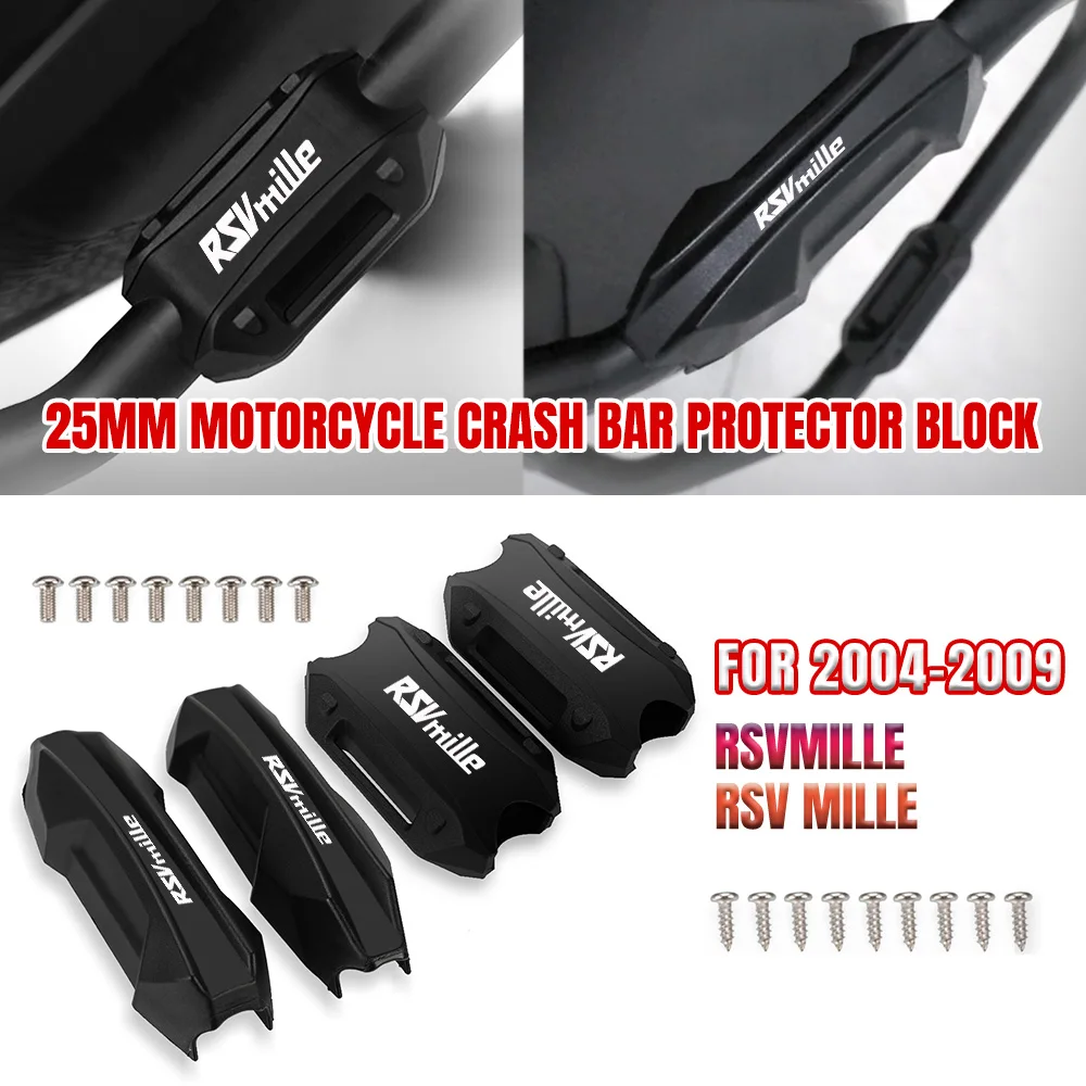 

Bumper Engine Guard 25MM Protection Block Crash Bar Decorative For Aprilia RSVMILLE 2004-2009 2005 2006 2007 2008 RSV MILLE