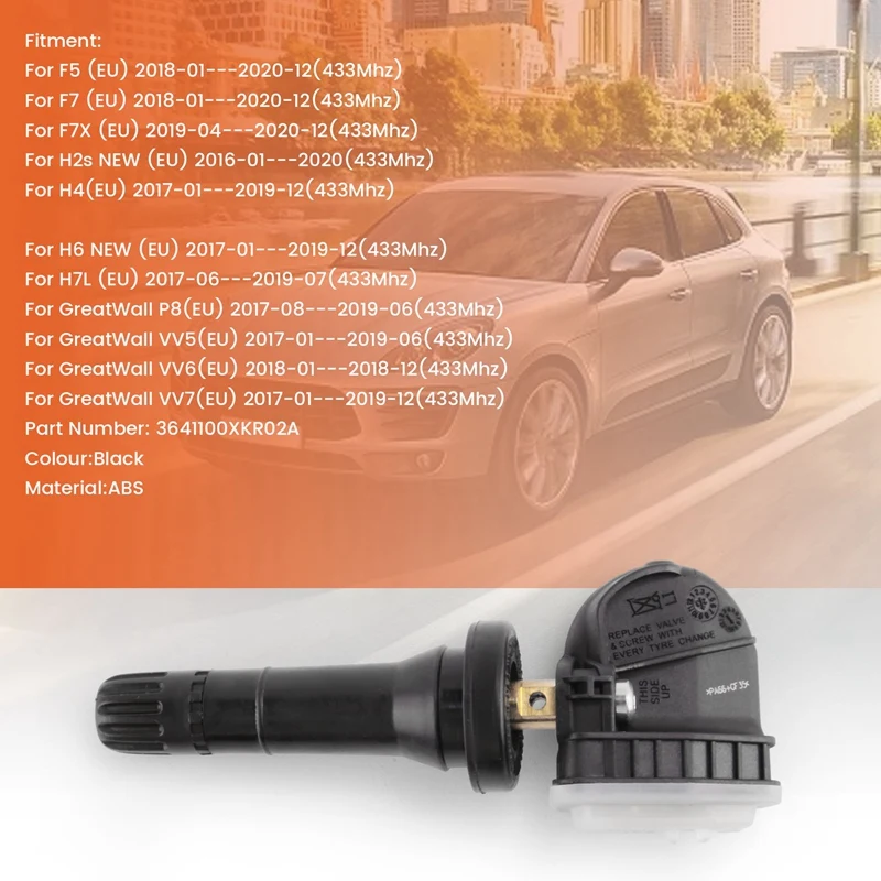 1 X TPMS Tire Pressure Sensor For 2017-2020 GREAT WALL WEY VV5 VV6 VV7 P8 HAVAL F5 F7 F7X H7L H2S H4 H6 3641100XKR02A