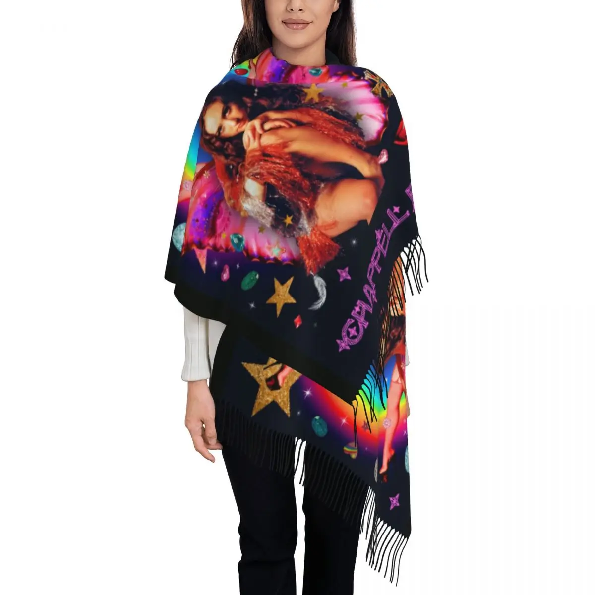 

Шарф Chappells Roans с принтом на заказ, шарф для американской певицы, женские и мужские зимние теплые шарфы, шаль