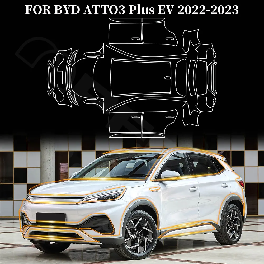 

PPF PFCC Headlight Rearview Film for BYD ATTO 3 Plus EV 2022 2023 8.5mil Paint Protection Rearview Pre-Cut Clear Transparent TPU