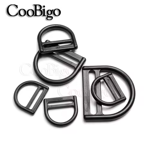 5pcs D Ring Plastic Double-deck D Buckle Adjustable Parallel Bars Strap Webbing Buckle Backpack Hardware Outdoor Camping Bag