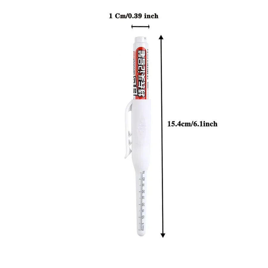 7/8/9/10PCS White Water-Based Long-Tip Marker, 45MM Multi-functional Deep Hole Marker Pens, 1.0MM Fiber Nib