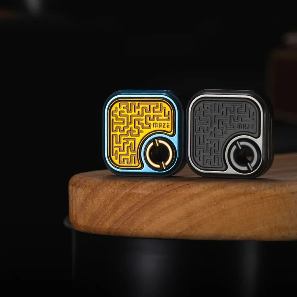 01EDC Puzzle Meccanico Portatile a Cubo Piccolo 'One Bite French Toast' con Pendente, Gioco Antistress Scorrevole da Dito