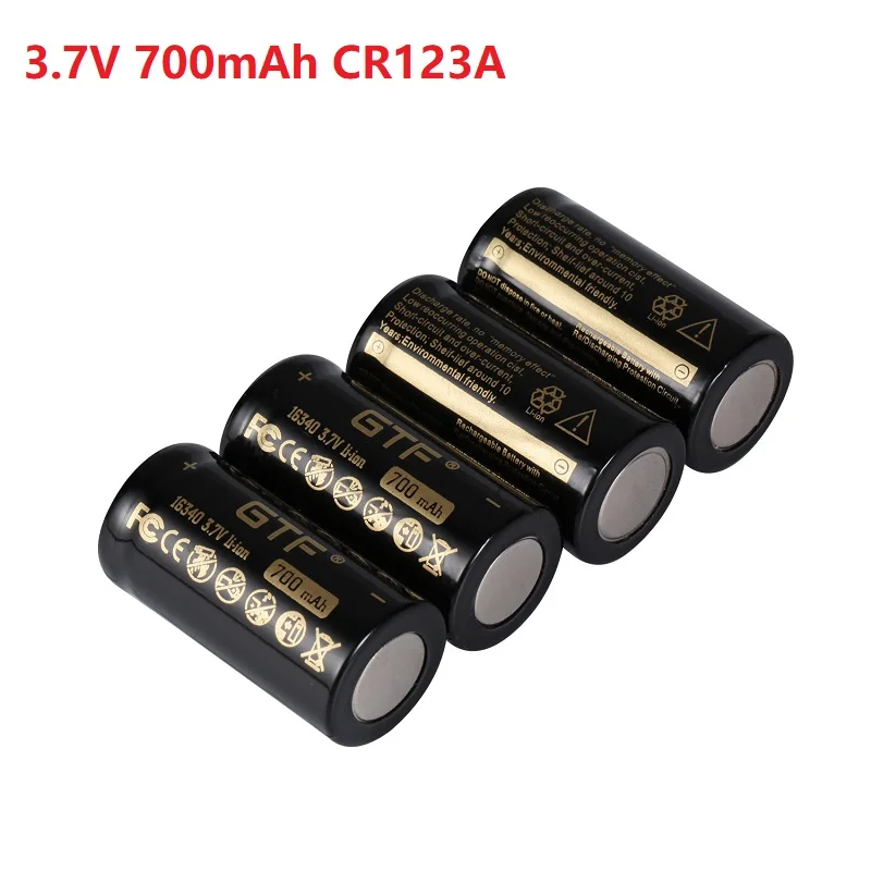 High Quality CR123 16340 Battery 3.7V 700mAh CR123A Rechargeable Li-ion Battery Part